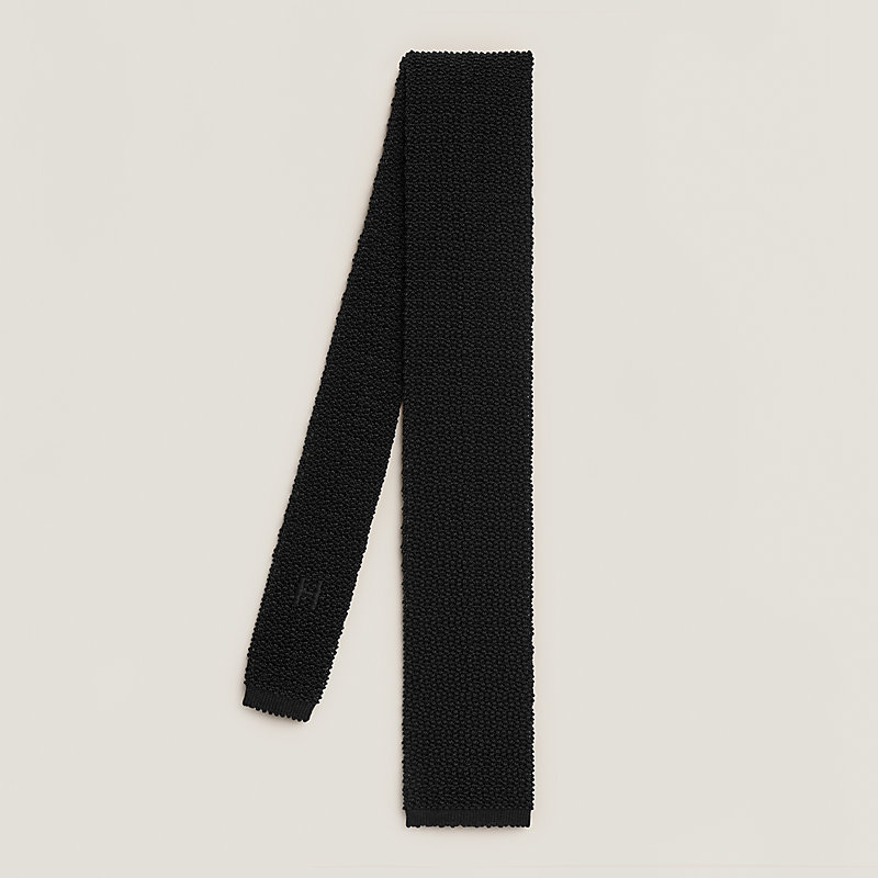 Tricot tie - Black | Hermès USA